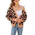 thumbnail image 4 of Diconna Open Front Knit Sweater Dot Print Long Sleeve V-neck Cardigan, 4 of 9