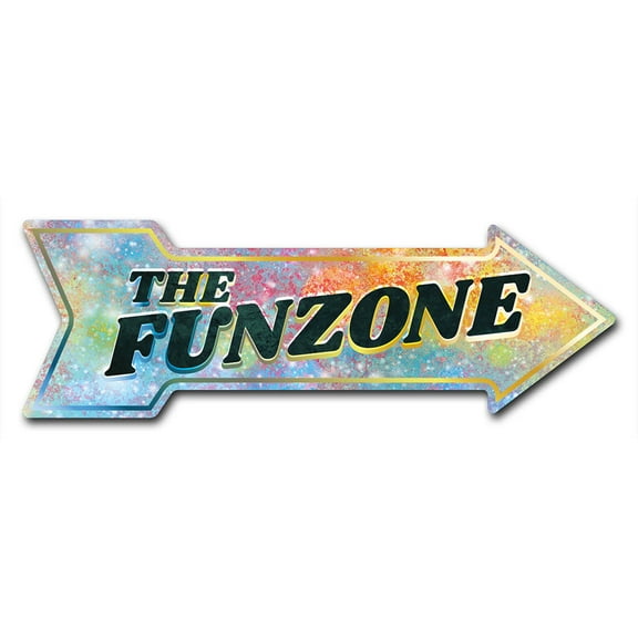 SignMission 8 x 24 in. Indoor & Outdoor Decor Direction Sticker Vinyl Wall Decals - The Funzone - 24 in.