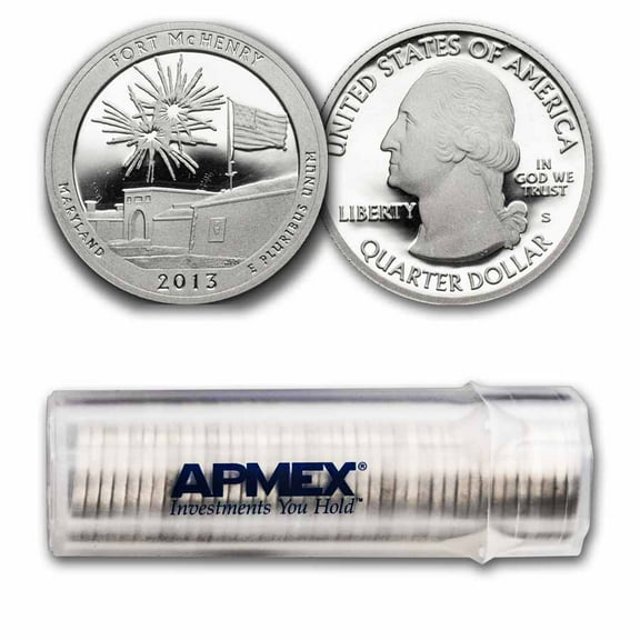 2013-S Silver Quarter ATB Fort McHenry 40-Coin Roll PR (Silver)