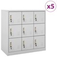 thumbnail image 1 of vidaXL Locker Cabinets 5 pcs Light Grey 90x45x92.5 cm Steel, 1 of 5