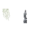 thumbnail image 1 of Estatua de Guan Yin, pegatina de pared colgante con enredaderas, escultura, figura de PVC, piedra, ideal para decoración de dormitorio, sala de estar, 1 of 8