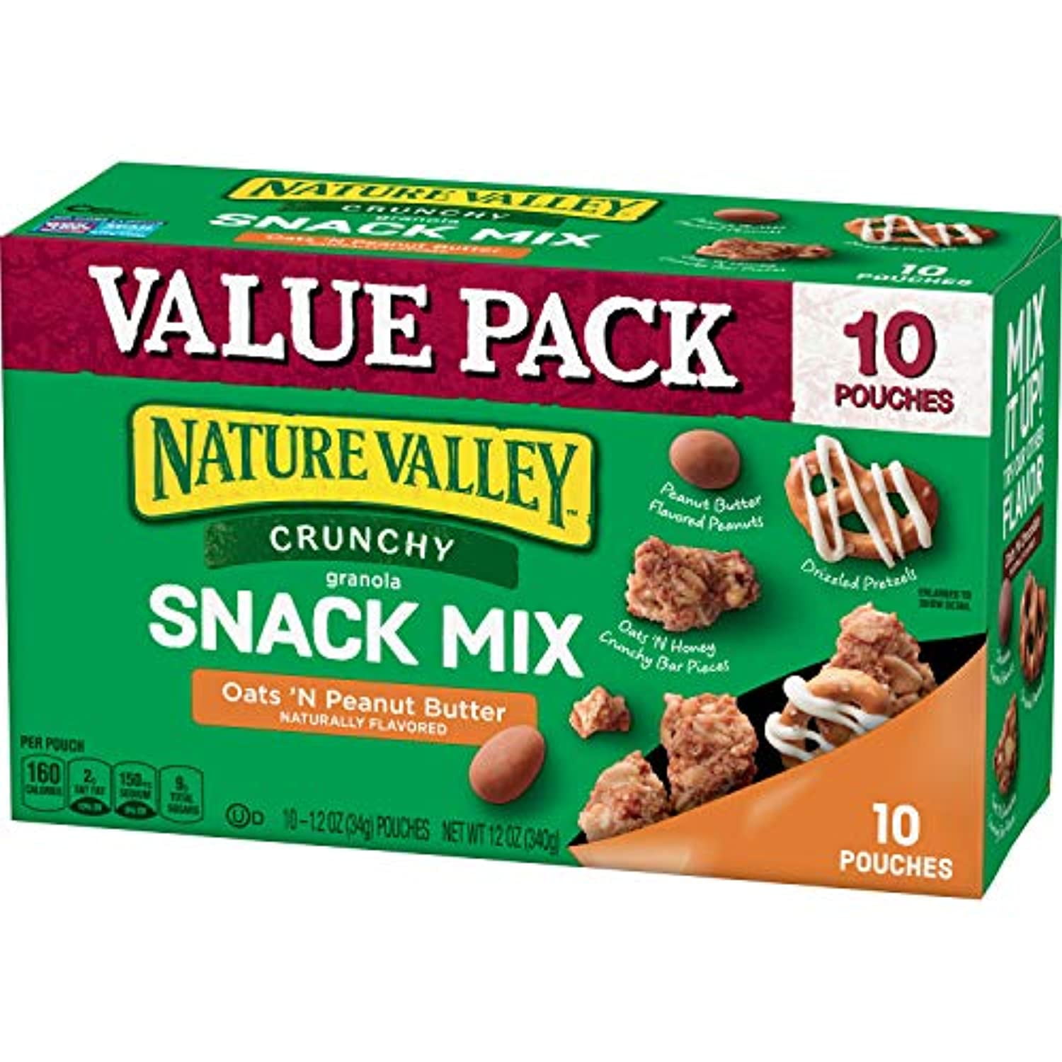 Nature Valley Crunchy Granola Snack Mix Oats N Peanut Butter, 6 Oz, 10