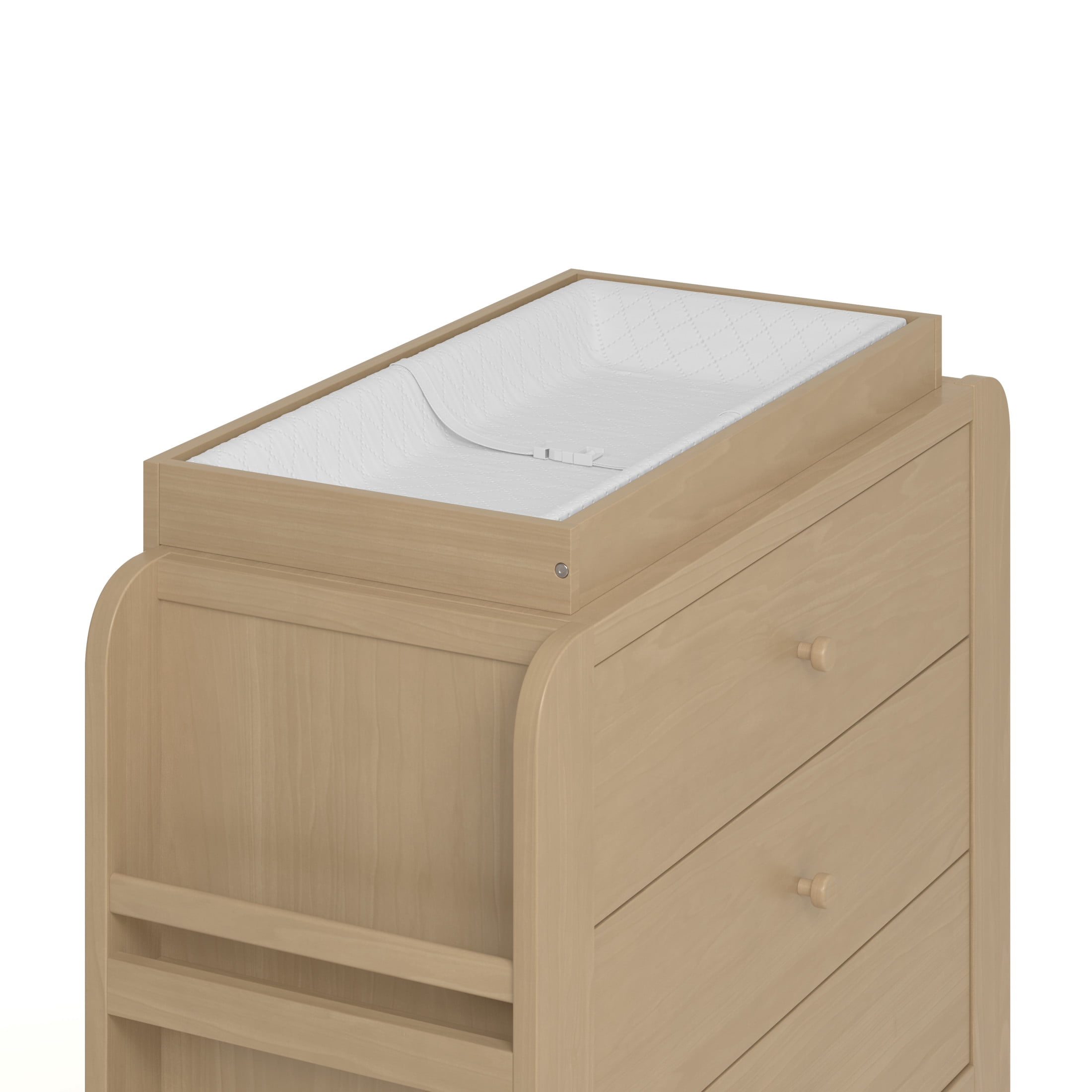 Graco Read-with-Me 3 Drawer Chest with Bookshelves and Removable Infant Changing Topper, Driftwood