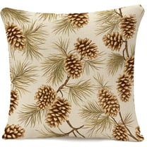 Pine Cones Throw Pillow Covers 18X18,Christmas Plant Cotton Linen Cushion Cases Decorative Pillow Cases for Couch Sofa Bedroom