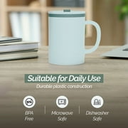 Copco Desk Mug 16 oz - Durable BPA-Free, Double-Wall Insulation for Hot & Cold Drinks, Microwave & Dishwasher Safe, Ideal for Office, Home, Travel - Spill-Resistant Reusable Mug (Grey)