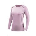 thumbnail image 3 of TaTaai Ladies Quick Dry Workout Top Long Sleeve Solid Color Stretch Yoga Tshirt Round Neck Casual Fitness Sportswear Gift, 3 of 5