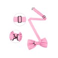 thumbnail image 4 of INSPIRE CHIC Men's Grids Patterned Solid Color Adjustable Pre-tied Bow Tie Pink, 4 of 4