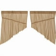 thumbnail image 2 of VHC Brands Primitive Farmhouse Kitchen Window Curtains-Tobacco Cloth Tan Fringed Prairie Swag Pair, x King, Khaki, 2 of 6