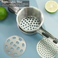 thumbnail image 4 of Ludlz 1 Set Juice Squeezer 3 Filters Uniform Filter Holes Non-slip Handle Comfortable Grip Labor-Saving Manual Squeezer Kitchen Gadget, 4 of 8