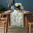 thumbnail image 2 of Easter Table Runner - 36 Inch Long, Kitchen Dining Table Runner Dresser Scarves, Spring Rabbit Botanical Flowers Eggs Plaid Farmhouse Decor for Coffee Tables Wedding Party Banquet, 2 of 8