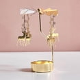thumbnail image 3 of facefd Christmas Tea Light Rotary Candlesticks Candle Holder Metal Xmas Home Decor Elk, 3 of 9