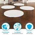thumbnail image 6 of Lifetime 60 inch Round Folding Table, Indoor/Outdoor Commercial Grade, White Granite (280301), 6 of 15