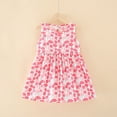 thumbnail image 2 of Caqnni Toddler Little Girls Floral Print Sleeveless Dress Set Summer Beach Dress (4-5 Years,Pink), 2 of 4