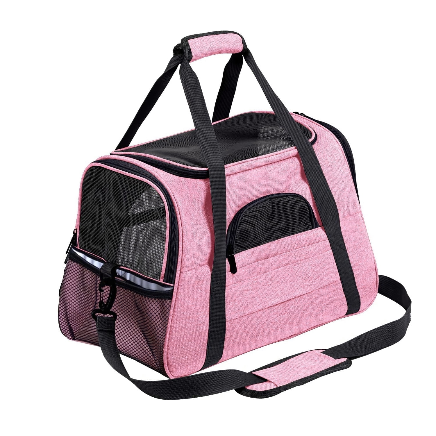 Cupets Pet Carrier with Wheels, Airline Approved Foldable Cat Carrier  Backpack Bag, Pink in 2023