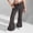Black, variant on Homenesgenics Pants for Women Plus Size Women's Solid Color Stretch Waist Tie Drawstring Pocket Pants Trousers Bell-Bottom Pants Gray XXL