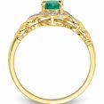 thumbnail image 2 of 10K Yellow Gold Emerald And Diamond Ring (Size 7) Made In India 10xb302, 2 of 5