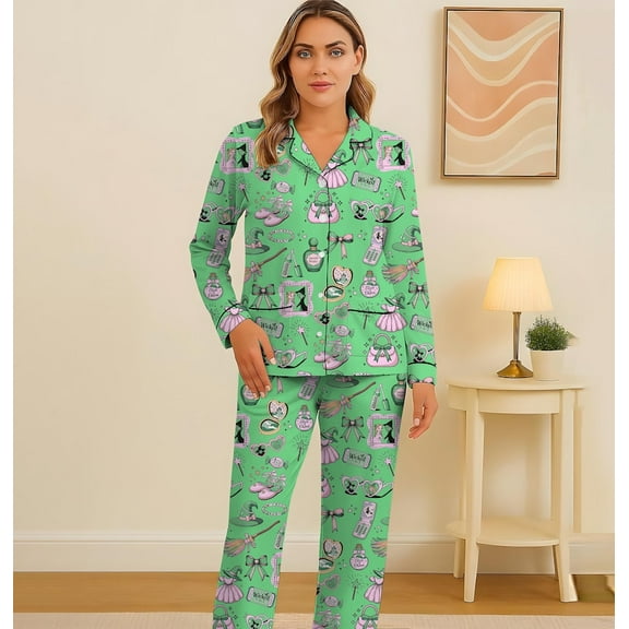 Halloween Witch Pajama Set, Wizard Party Pyjamas, Girly Magical Nightwear, Musical Movie Shirt, Holiday Matching Set