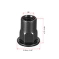 thumbnail image 2 of Unique Bargains M8 Écrous à Rivet, Filetage Demi Hexagonal Acier au Carbone Zingué Tête Plate Fileté Écrou Insert Noir 100 Pcs, 2 of 6