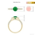 thumbnail image 4 of ANGARA Natural Three Stone Emerald and Diamond Ring in 14K Yellow Gold for Women (Size-6mm) | May Birthstone, Birthday, Anniversary, Jewelry Gift for Women | Natural Emerald Ring, 4 of 8