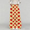 thumbnail image 6 of Womens Sweatpants Plush Flannel Fuzzy Heart Print Elastic Lounge Wide Leg Sweatpants Women Pink 2Xl, 6 of 8