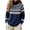 Dark Blue, variant on Womens Sweaters Vintage Fair Isle Sweater Turtleneck Warm Long Sleeve Knit Pullover Casual Relaxed Fit Boho Trendy Fall Tops