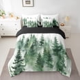 thumbnail image 2 of Manfei Teens Smoky Jungle Bedding Comforter Set 7-Piece,Green White King Bedding Sets,Botanical Plants Ultra Soft Bed Sheets,Microfiber Bedroom Decor,Reversible, 2 of 8