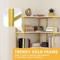 thumbnail image 5 of Uforic 5-Tier Corner Bookshelf, Corner Shelf Display Bookcase with Metal Frame for Home Office, Gold, 5 of 11