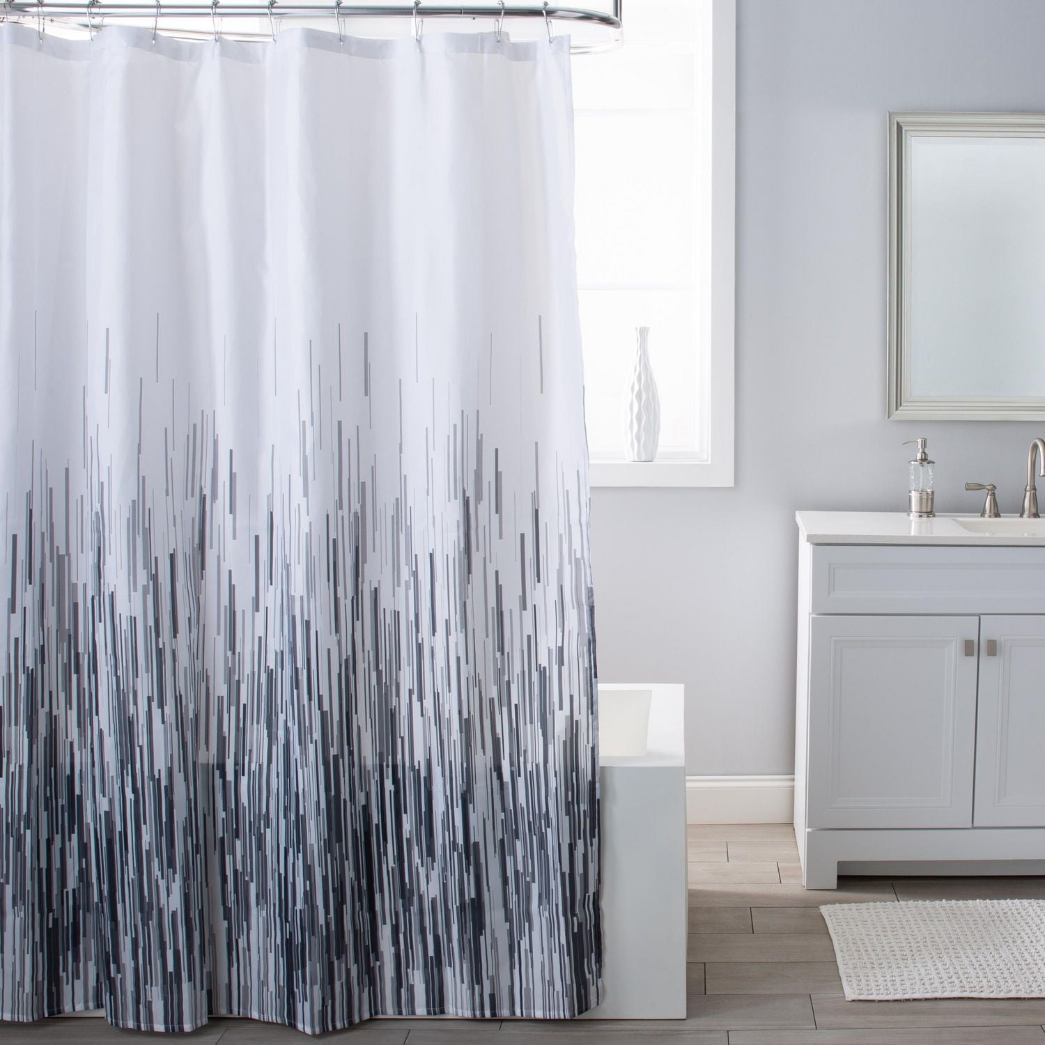 GREYSCALE RAIN SHOWER CURTAIN