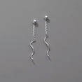 thumbnail image 6 of EOEMY Real 925 Sterling Silver Chain & Bead Drop Stud Earrings Studs Dangle, 6 of 6
