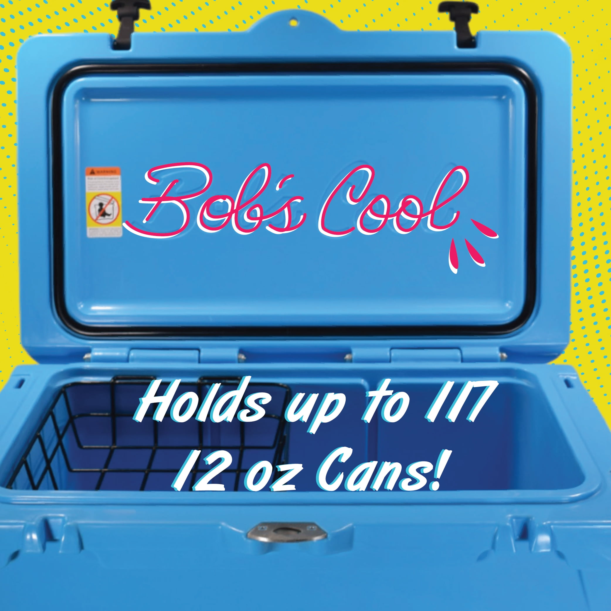 BOB THE COOLER CO 75QT "The BFF" Leak-Proof Hard Cooler with Heavy Duty Handle & Built In Lid Latching Bottle Openers - Fits 117 12oz Cans for the Beach, Camping, Tailgating, Sports, & More