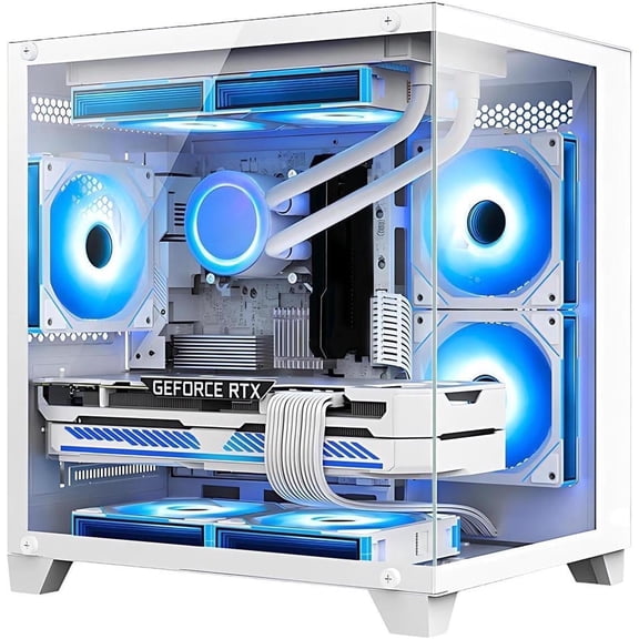 Hoengager RTX 5070 12GB Gaming PC Desktop - AMD Ryzen 7 5700X3D, 16GB DDR4 RAM, 1TB PCIe SSD, WiFi   BT, Windows 11 Pro -RGB Prebuilt Computer