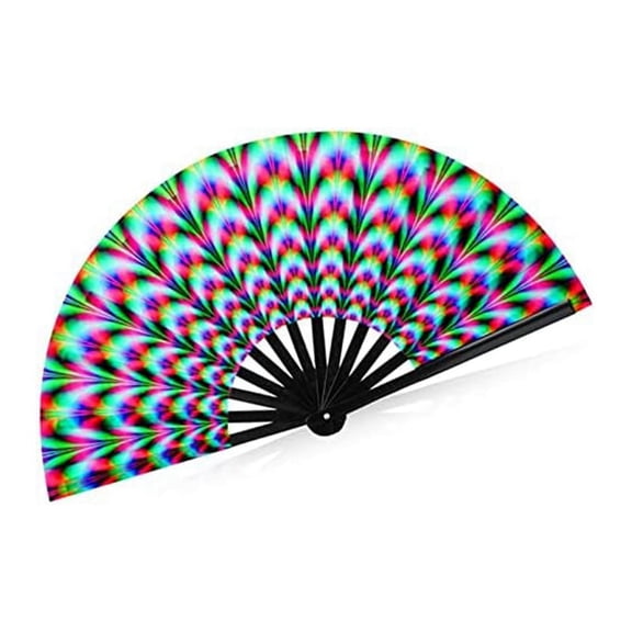 Women Raves Fold Hand Fan Fluorescence Glow Club Prom Disco Freaky Pub Decorative Folding Fans