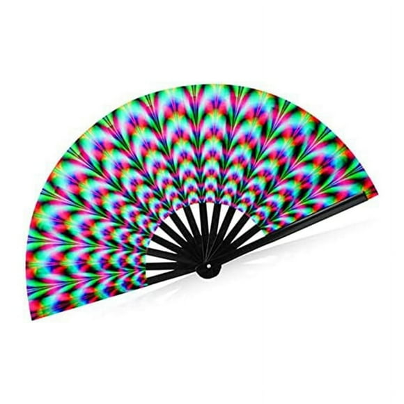 Abanico Plegable para Mujer Raves, Abanico Fluorescente Que Brilla para Fiesta, Club, GraduacióN, Discoteca, Freaky Pub, Abanicos Plegables Decorativos