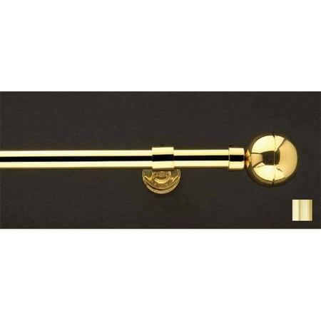 Brass Rod Set - Liber 1022 Curtain Rod Set -.75 in. - Polished Brass - 48 in.