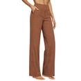 thumbnail image 6 of FNFYFH Cotton Linen Pants for Women High Waist Pull On Straight Leg Pants Loose Fit Work Slacks, 6 of 8