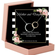 Mother Daughter Necklace - Sterling Silver Interlocking Circles Necklace, Mothers Day Jewelry Gifts,