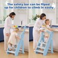 thumbnail image 4 of Toddler Tower Kitchen Stool Helper - & Adjustable Height Kids Learning Stool for Kitchen Counter Bathroom Sink, Child Ladder for Toddlers with Handles, Rail, Non-Slip Pads-Pink, 4 of 8