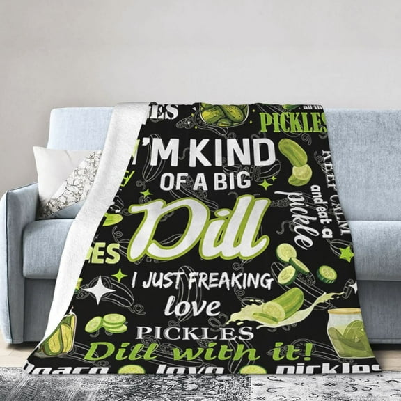 Soft Flannel Pickle Blanket Gifts for Pickle Lovers, Warm Blanket Gifts Perfect for Young People, Bed, Couch, and Party Decor 50x40