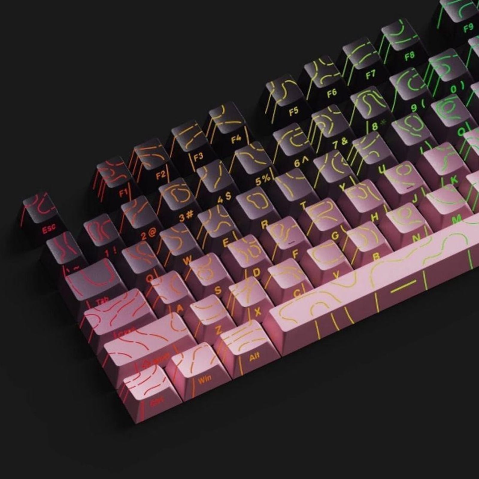 OEM Height Keycaps Contouring Lines Side Printing Mechanical Keyboards Color Optional