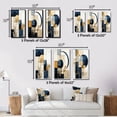 thumbnail image 4 of Designart "Navy Blue Organic Minimal Geometry II" Modern Geometric Framed Wall Art Set Of 3 - Yellow Abstract Frame Gallery Wall Set For Home Decor, 4 of 7