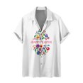 thumbnail image 3 of Camisas de Pascua para hombres, divertidas camisas con estampado de huevos de Pascua, camisas hawaianas de manga corta con botones y bolsillo, ropa para mujer, 3 of 5