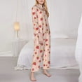 thumbnail image 5 of Wukai Strawberries Print Women's Pajama Set - Soft Long Sleeve Sleepwear for Comfort and Style-Medium, 5 of 9