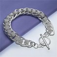 thumbnail image 3 of GKNET 925 Silver Filled Charm Bracelet Bangle Women Men Fashion Delicate Jewelry hd003, 3 of 3