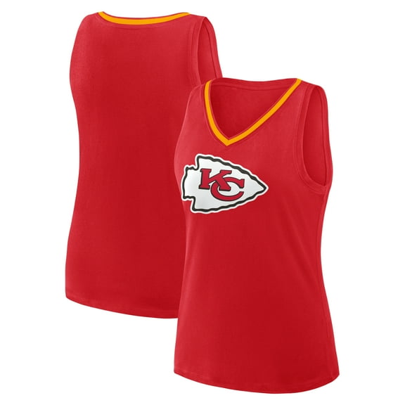 Women's Logo Athletic Red Kansas City Chiefs Stellar Win V-Neck Tank Top