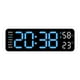 thumbnail image 3 of Reloj de decoración de pared Reloj de pared Digital moderno, atenuador de brillo automático, decoración del hogar, reloj de pared LED semanal, reloj azul claro negro Macarena Reloj de pared digital, 3 of 8