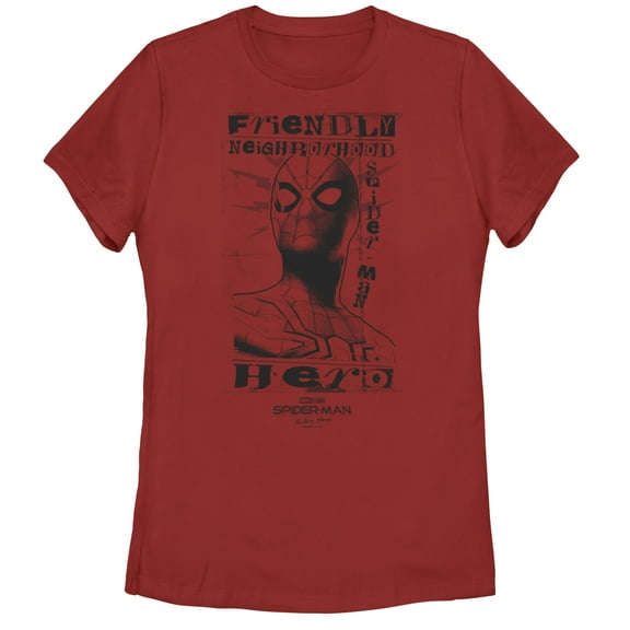 Women's Marvel Spider-Man: No Way Home Friendly Neighborhood Hero  Graphic Tee Red Small