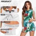 thumbnail image 5 of Yuyamidu Hawaiian Flower Tennis Golf Dress for Women Palm Leaf Breathable Women Sleeveless Activewear Dress with Shorts Slim Fit Workout Athletic Dresses Size XL, 5 of 7