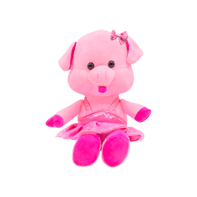 Peluche Puerquita Bailarina Tutú Rosa Importadora La Merced Importadora La Merced Tela Ultra Suave Hipoalergénica