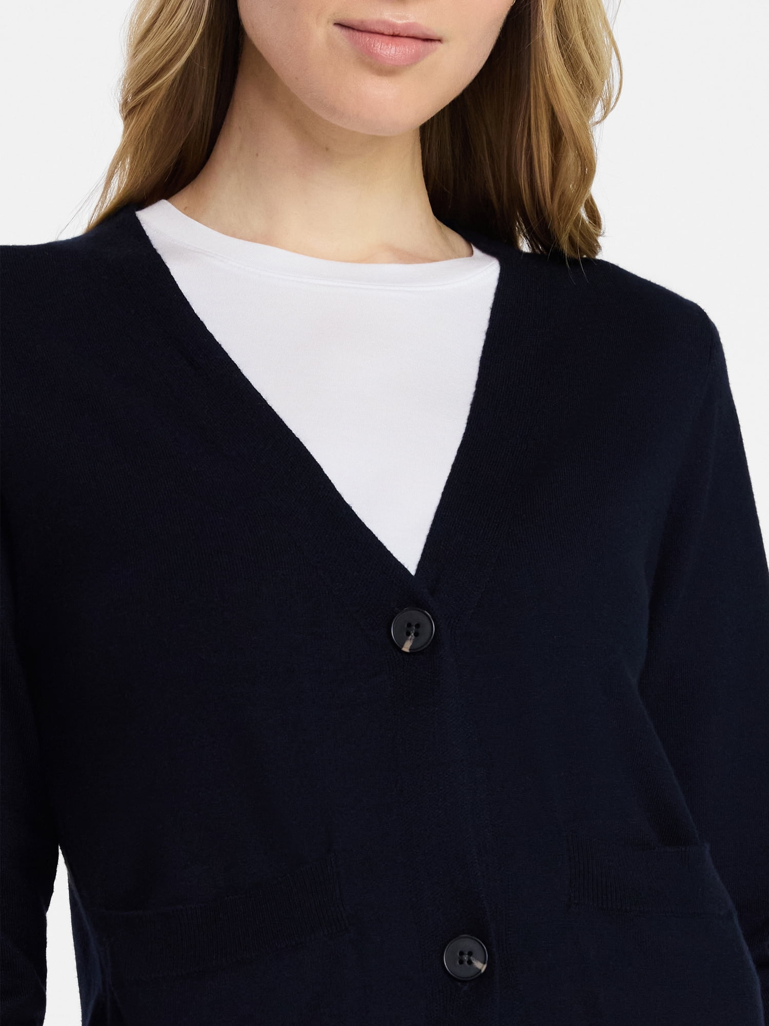 Time and Tru Women's V-Neck Cardigan Sweater, Lightweight, Sizes XS-XXXL