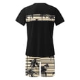 thumbnail image 4 of VBTAPA Mens Casual 2 Piece Outfits Tropical Printed Crew Neck Short Sleeve T Shirts and Shorts Tracksuit Set Summer Jogging Workout Sets Limited Time Sales Black S, 4 of 6